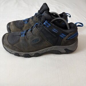 Keen Shoes Men's 11 Steen Vent Black Gray Blue Hiking Arch Support Sneaker Shoes